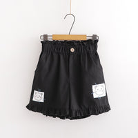 Summer New Style Sweet Casual Wear Cute Cartoon Print Summer Wide-leg Shorts Women