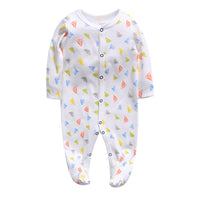 Newborn Baby Foot-Wrapped Long-Sleeved Crawling Clothes