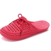 Summer Wear Student Fashion Korean Style Lace Slippers Hole Shoes Cool Breathable Women Wear Baotou Casual Slippers Women