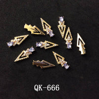Butterfly Hollow Triangle Water Drop Pearl Colorful Diamond Metal Nail Art