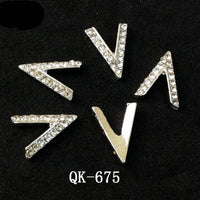 Butterfly Hollow Triangle Water Drop Pearl Colorful Diamond Metal Nail Art