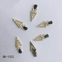 Butterfly Hollow Triangle Water Drop Pearl Colorful Diamond Metal Nail Art