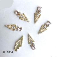 Butterfly Hollow Triangle Water Drop Pearl Colorful Diamond Metal Nail Art