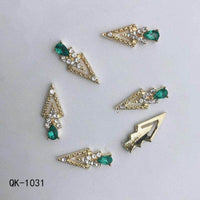 Butterfly Hollow Triangle Water Drop Pearl Colorful Diamond Metal Nail Art