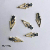 Butterfly Hollow Triangle Water Drop Pearl Colorful Diamond Metal Nail Art