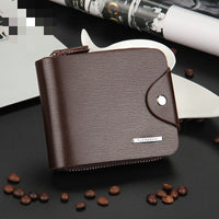 Baellerry New Men's Buckle Wallet Fashion Zipper Short Bag Multifunctional Card Bag Coin Purse Wholesale