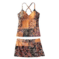 Small Floral Color Matching Halter Vest Suit European And American Slim Body Swimsuit