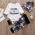 Baby Suit Autumn Spring Autumn Romper Pants Hat 3 Piece Set