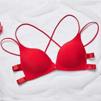 Front Buckle Bra Without Steel Ring Underwear Beautiful Back Multi-strap Cross-over