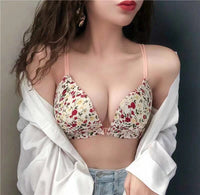 Front Buckle Bra Without Steel Ring Underwear Beautiful Back Multi-strap Cross-over