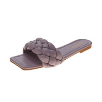 Woven Sandals And Slippers New Summer Outer Wear Flat-Bottomed Candy Color Slippers Women
