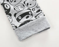 Autumn New Boys Cotton Letter T-shirt Long Sleeve Two-Piece Set