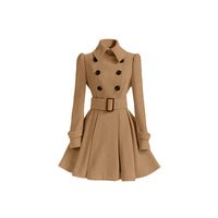 Fashion Slim Long Women's Polyester Fiber  Coat