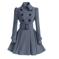 Fashion Slim Long Women's Polyester Fiber  Coat