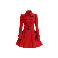 Fashion Slim Long Women's Polyester Fiber  Coat