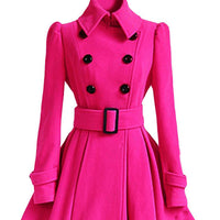 Fashion Slim Long Women's Polyester Fiber  Coat