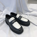 British Style Men's Black And White Color Matching Shoes