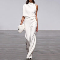 One-shoulder Sleeve Casual Commuter Jumpsuit