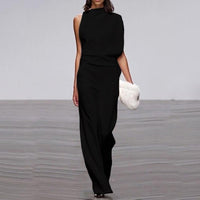One-shoulder Sleeve Casual Commuter Jumpsuit