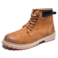 High-Top Shoes Mid-Cut British Style Men's Leather Shoes