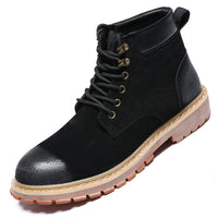 High-Top Shoes Mid-Cut British Style Men's Leather Shoes