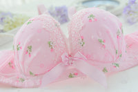 Developmental Pure Cotton Cup, Lace Flower, No Steel Ring Bra Set Adjustment, Gathering Student Underwear