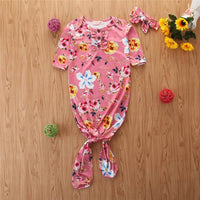 Ins Baby Floral Sleeping Bag Spring And Autumn Long-Sleeved Baby Anti-Kick Quilt Headdress