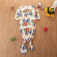 Ins Baby Floral Sleeping Bag Spring And Autumn Long-Sleeved Baby Anti-Kick Quilt Headdress