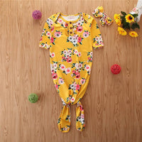 Ins Baby Floral Sleeping Bag Spring And Autumn Long-Sleeved Baby Anti-Kick Quilt Headdress