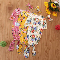Ins Baby Floral Sleeping Bag Spring And Autumn Long-Sleeved Baby Anti-Kick Quilt Headdress