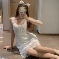 Fashionable Lace Suspender One-Piece Nightdress