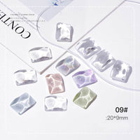 Nail Art Oval Star Transparent Glass Color Card