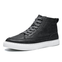 All-match Brown Men's High-top Casual Leather Shoes