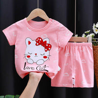 Baby Cotton Short Sleeve Shorts Suit