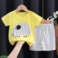 Baby Cotton Short Sleeve Shorts Suit