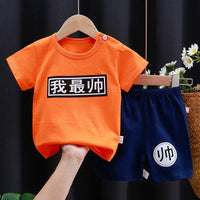 Baby Cotton Short Sleeve Shorts Suit