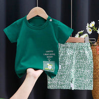 Baby Cotton Short Sleeve Shorts Suit