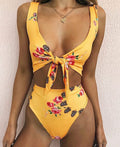 Bikini Split Swimsuit Cherry Print Swimsuit Lace