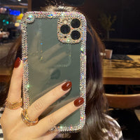 Compatible with Apple, Luxury Fashion Bling Rhinestone Gem diamond Soft Phone CaseFor Apple Iphone 11 Pro Max 12 MiNi Glitter Camera Protection Cover