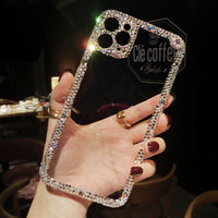 Compatible with Apple, Luxury Fashion Bling Rhinestone Gem diamond Soft Phone CaseFor Apple Iphone 11 Pro Max 12 MiNi Glitter Camera Protection Cover