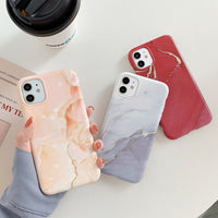 Compatible with , Red Marble Phone Case