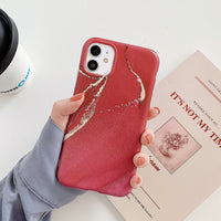 Compatible with , Red Marble Phone Case