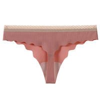 Mid-Low-Waist Seamless Ice Silk Women'S Breathable Thong Explosion Style Sexy