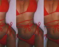 Small Breasts Gathered With A Thin Three-point Thong Hot Spring Split Swimsuit Female Bikini