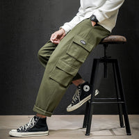 Men's big pocket straight leg plus size casual pants
