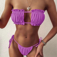 Europe And The United States New Style Swimsuit Sexy Drape Hollow-Out Bikini Lady Swimsuit Backless Vacation Beach Swimsuit