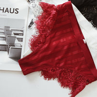 Amazon French Ins Net Red Lace High Cross Wide Border Seamless Sexy High Waist Mesh Breathable Thong Sexy T Pants