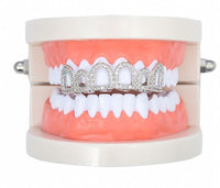 Sing Tooth Ornaments European And American Diamond Denture Sets Black 8 Large Gold Teeth