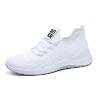 Sports Shoes Spring New Men's Shoes Trend Foreign Trade Flying Woven Lace Running Shoes Breathable Korean Style Trendy Shoes
