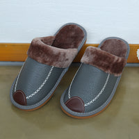 Wooden Floor Non-slip Thick-soled Warm Household Leather Slippers